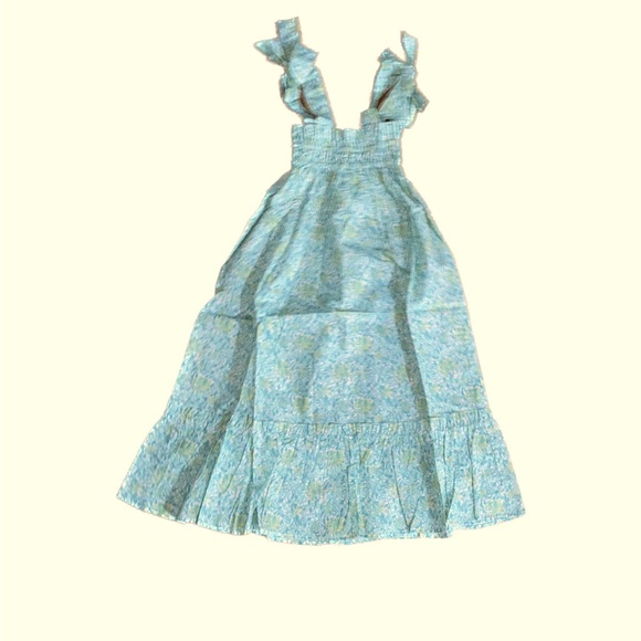 babychi Other - Girls Blue Floral Ruffle-Strap Nightgown